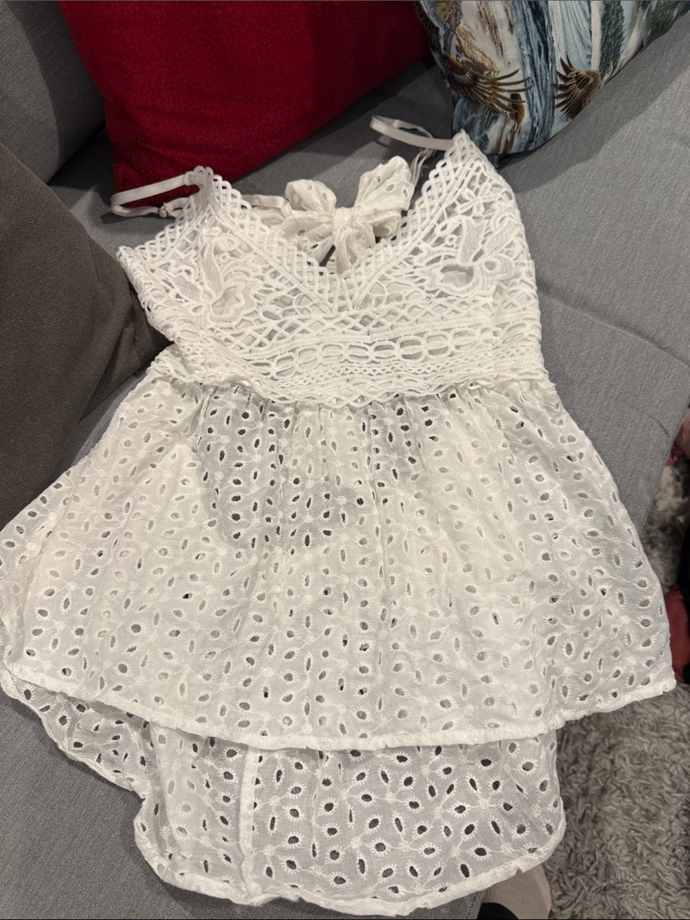 White Eyelet Cotton Camisole Top - Breathable Summer Layer